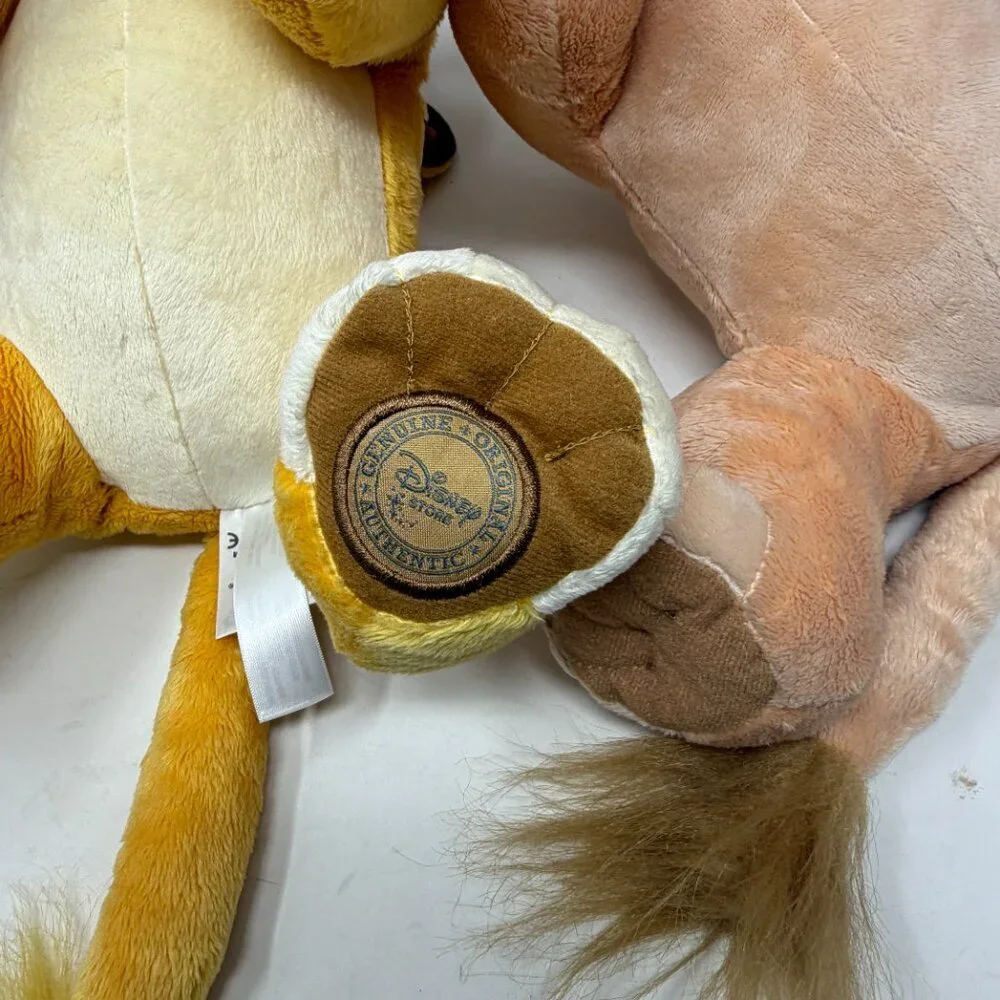 The Disney Store set of 2 stuffed animals young Nala Simba Lion King plush